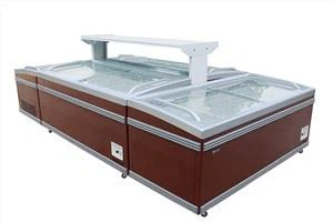 Комбінований холодильник зі скляними розсувними дверцятами